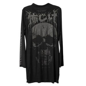 KILLSTAR Black Long Sleeve Mesh Mini Dress